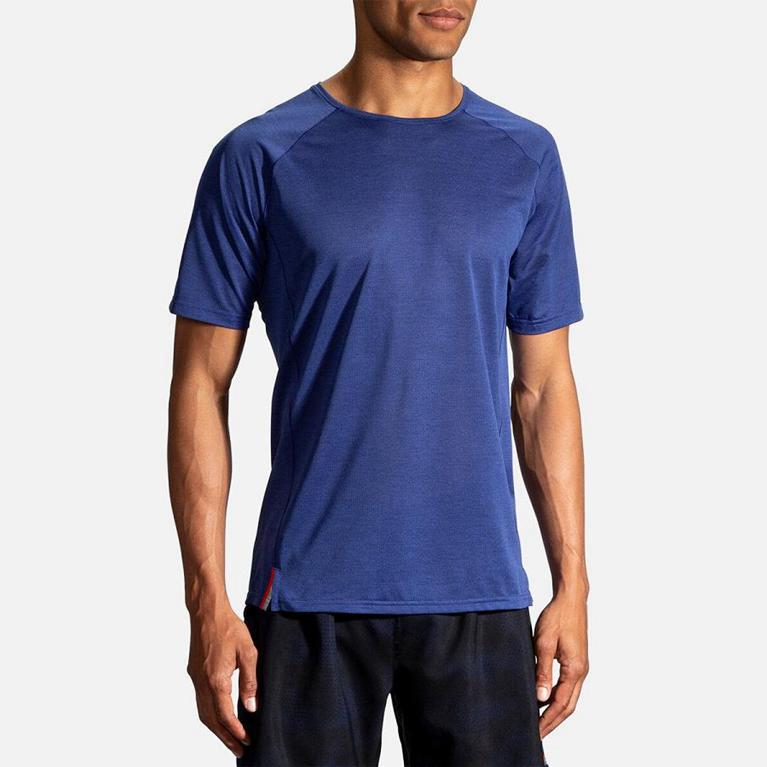 Brooks Ghost Short Sleeve Running Shirt - Men's - Blue (30862-SOTR)